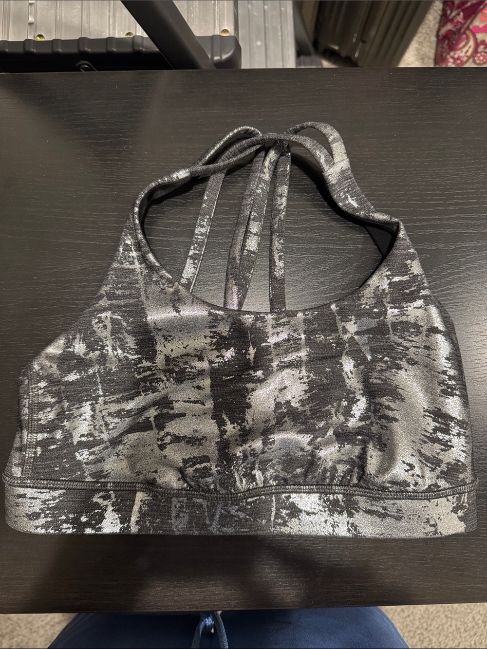 Lululemon Sports Bra - Black Gray Print